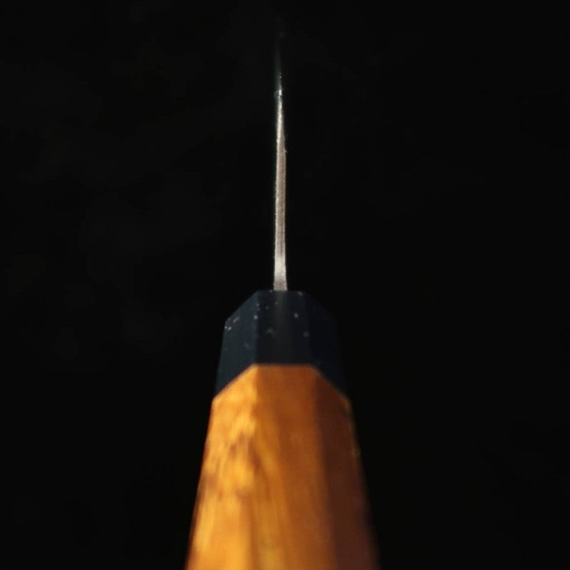 HIDARI YORIMITSU nakiri, acero Aogami nº 1, acabado negro, mango de tetsutoki (180 mm)