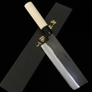 左頼光 HIDARI YORIMITSU 菜切 SK材 黒打ち 朴柄 （170mm）