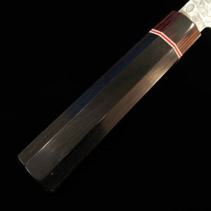 Miura martilleado rojo VG10 Damasco nakiri mango octogonal laminado (180 mm)