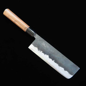 三浦 MIURA 白鋼二号 黒打 菜切 ウォルナット柄 (170mm)