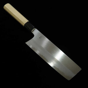 SAKAI KIKUMORI Nakiri Shirogami No.2 Kikuzuki Kasumi Magnolia Handle (180mm)