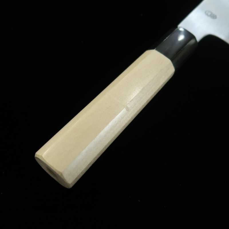 堺菊守 SAKAI KIKUMORI 菊月 霞 菜切 白紙二号 水牛朴八角柄 (180mm)