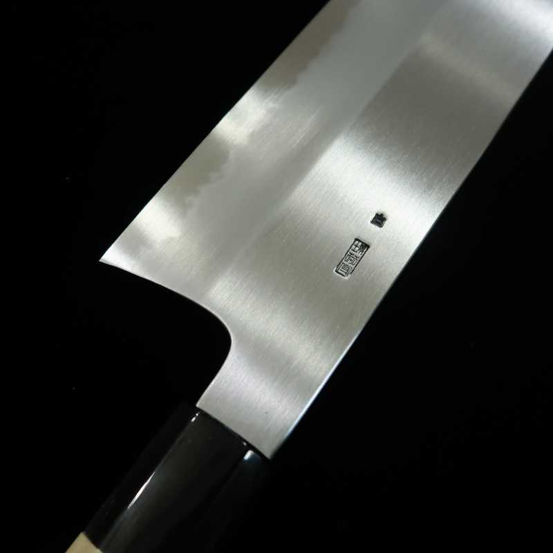 堺菊守 SAKAI KIKUMORI 菊月 霞 菜切 白紙二号 水牛朴八角柄 (180mm)