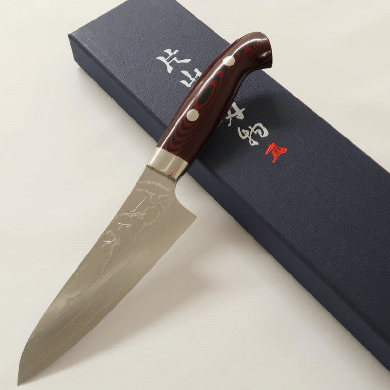 Yuta Katayama « Akatsuki », SG2 damas, couteau d’office, manche en micarta (130 mm).