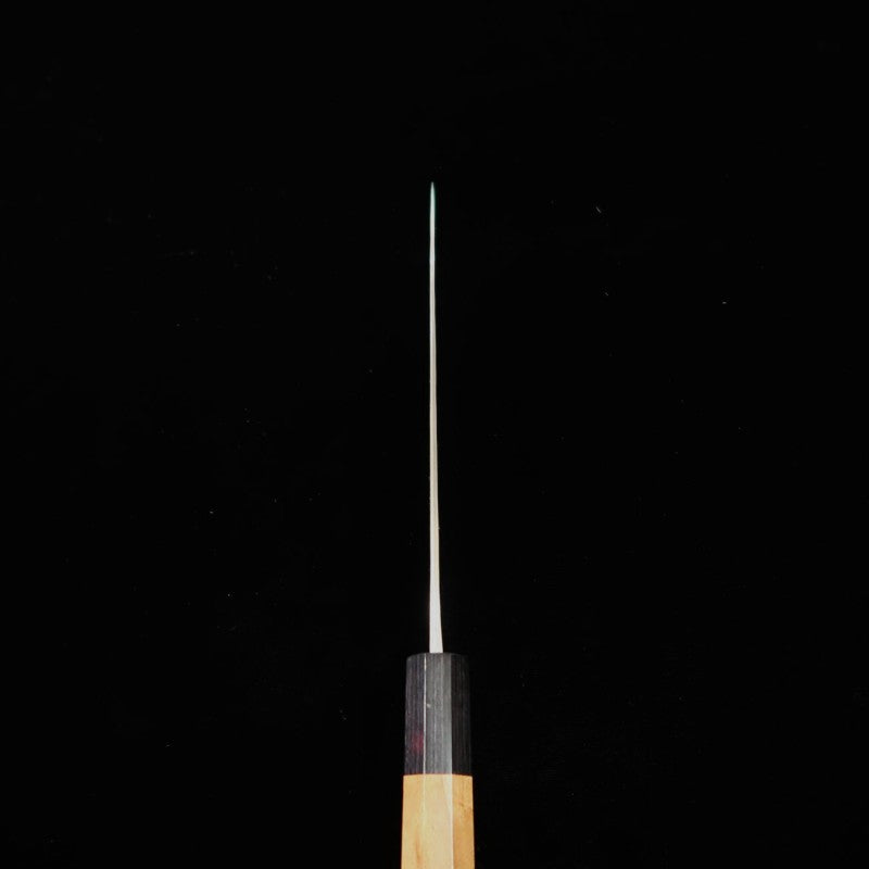 Petty MASAKAGE Pebble - Aogami Super Hammered Black Finish Magnolia Octagonal Handle (150mm) 