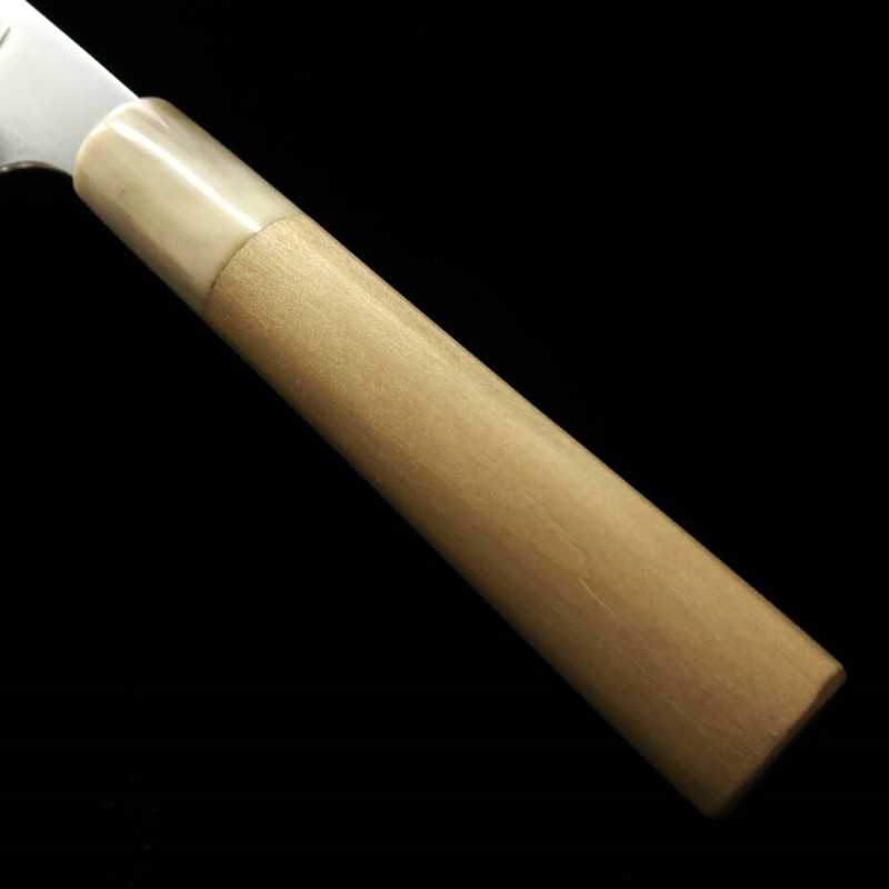 MIZUNO Petty Minamoto Akitada Honyaki DX Aogami No. 2 Petty Magnolia Handle with Sheath (180mm)