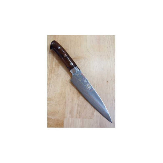SAJI TAKESHI Aogami n°2 Rainbow Damas Petty manche en bois de fer (135/150mm)