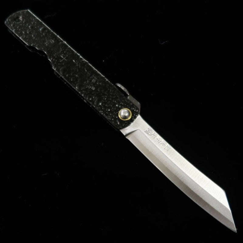 永尾かね駒製作所KANEKOMA 肥後守【水飛沫シリーズ】青紙割込  黒 (72mm)