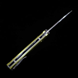 Navaja plegable MCUSTA VG-10 Fusion, acero inoxidable, damasco acabado martillado MC-0164D Amarillo (85mm)