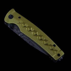 Navaja plegable MCUSTA VG-10 Fusion, acero inoxidable, damasco acabado martillado MC-0164D Amarillo (85mm)