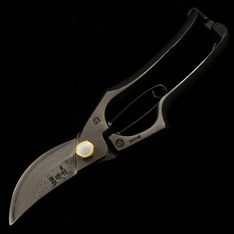 Tesoura de poda lâmina forjada Yamagata Hisho aço Aogami 16 camadas Damasco Tipo A (200mm) 