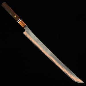 初心 HATSUKOKORO ヨロコビ 先丸筋引 SLD 黒打ちダマスカス スタビライズウッドハンドル (450mm)