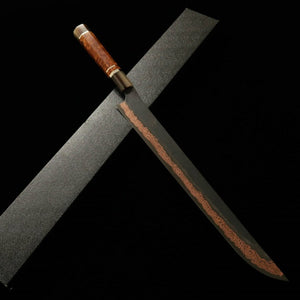 HATSUKOKORO Yorokobi SLD Forja negra Mango personalizado Cuchillo Saki-maru Sujihiki (390 mm)