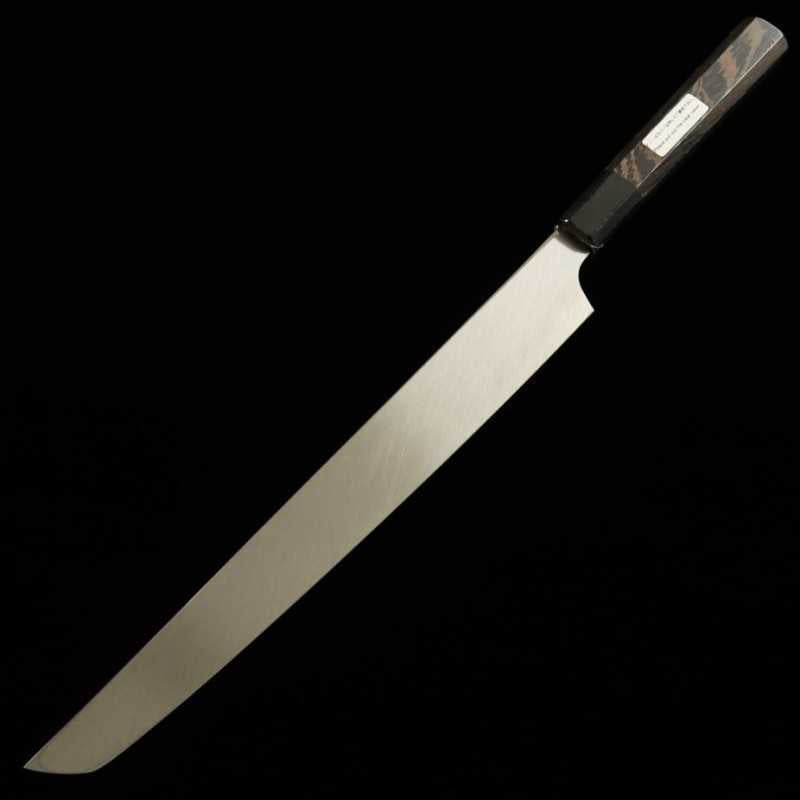 Sakai Takayuki SAKAITAKAYUKI Genbu VG10 monosteel Takobiki de punta redondeada mango octogonal de wengué (300 mm)