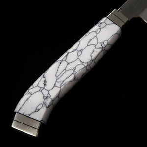 TADOKORO HAMONO by Makoto - Faca Saki-maru Takobiki, polimento espelhado, aço Gin-san nº3, cabo Corian (300mm)