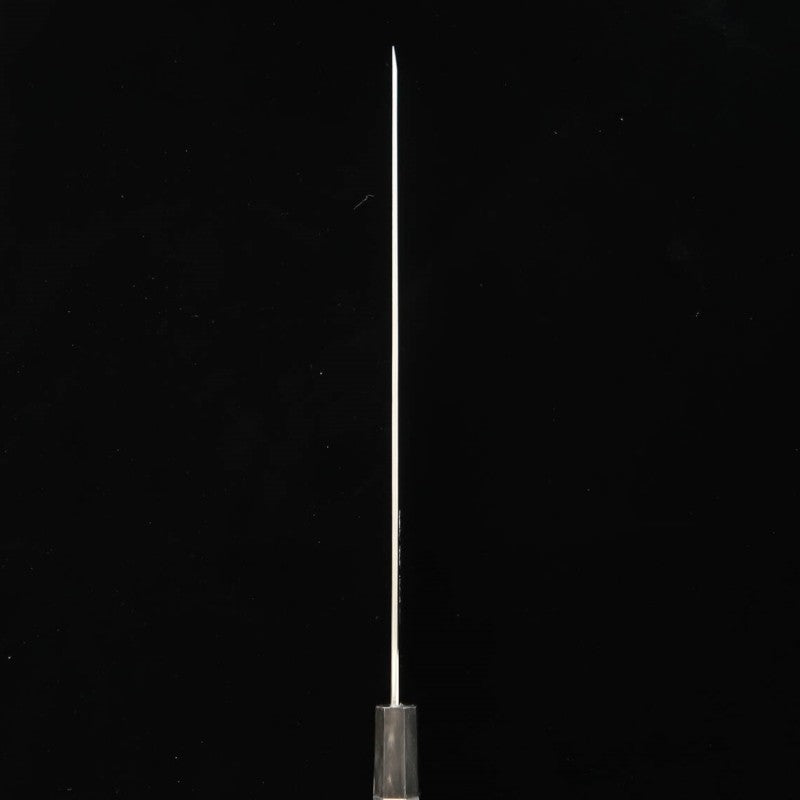 Tadokoro Hamono Makoto obra espejo acero Gingami nº3 tako-hiki punta redondeada mango de ébano con anillo de plata (300 mm)