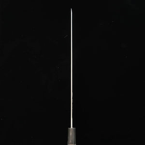 Tadokoro Hamono Makoto obra espejo acero Gingami nº3 tako-hiki punta redondeada mango de ébano con anillo de plata (300 mm)