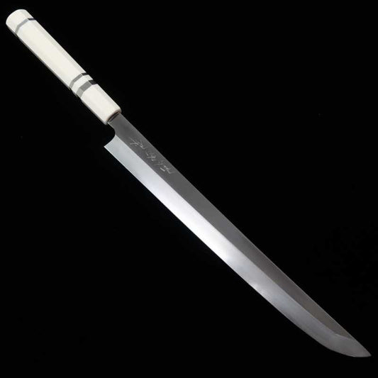 Sakimaru Takohiki TADOKORO HAMONO Makoto Mirror Finish Ginsan Steel Imitation Ivory Handle (300mm)
