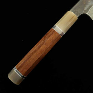 NIGARA Nitō cuchillo forjado coreless damasco punta redondeada tipo yanagiba Aogami nº 2 × Shirogami nº 2, mango personalizado (300 mm)