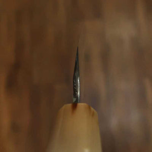 NIGARA Nitō cuchillo forjado coreless damasco punta redondeada tipo yanagiba Aogami nº 2 × Shirogami nº 2, mango personalizado (300 mm)