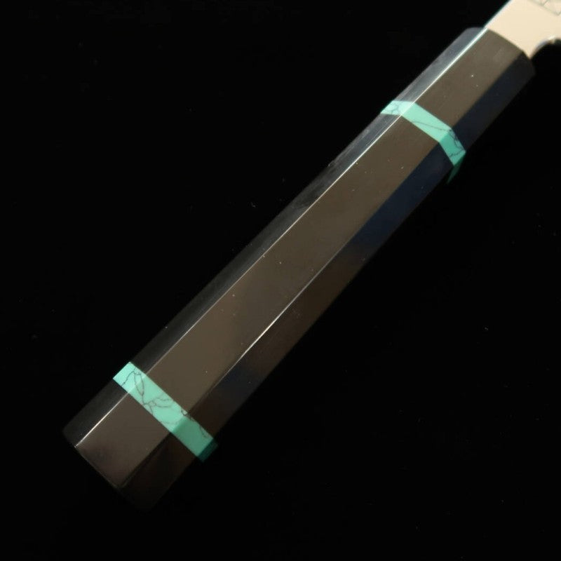 SAKAI KIKUMORI, Ren, Yanagiba Sakimaru, Acier bleu n°1, manche turquoise (300 mm)