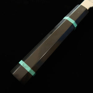 SAKAI KIKUMORI, Ren, Yanagiba Sakimaru, Acier bleu n°1, manche turquoise (300 mm)