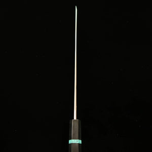 SAKAI KIKUMORI, Ren, Yanagiba Sakimaru, Acier bleu n°1, manche turquoise (300 mm)