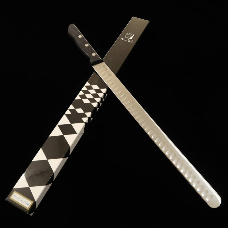 MISONO Cuchillo para salmón sin virola Molibdeno (360 mm)
