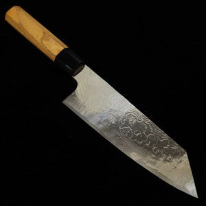 YUTA KATAYAMA,Bunka, VG10, Finition Damas au nickel effet érosion, manche octogonal en orme (165 mm)