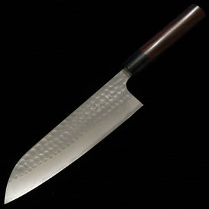ANRYU santoku acero azul nº2 núcleo inoxidable martillado mango octogonal de wengué (170 mm)