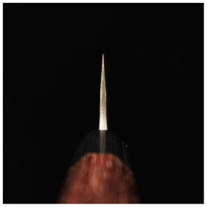 Anryu ANRYU Santoku Aogami Super Martelé Finition noire Manche octogonal en bois de violette (180 mm)