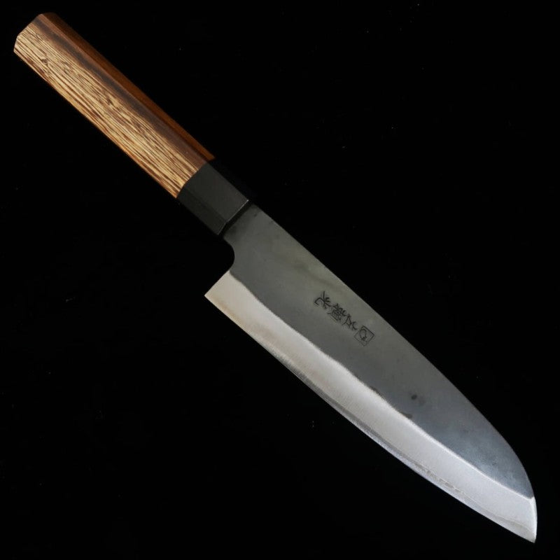 左頼光 HIDARIYORIMITSU 三徳 青紙一号 黒打ち 鉄刀木柄 （165mm）