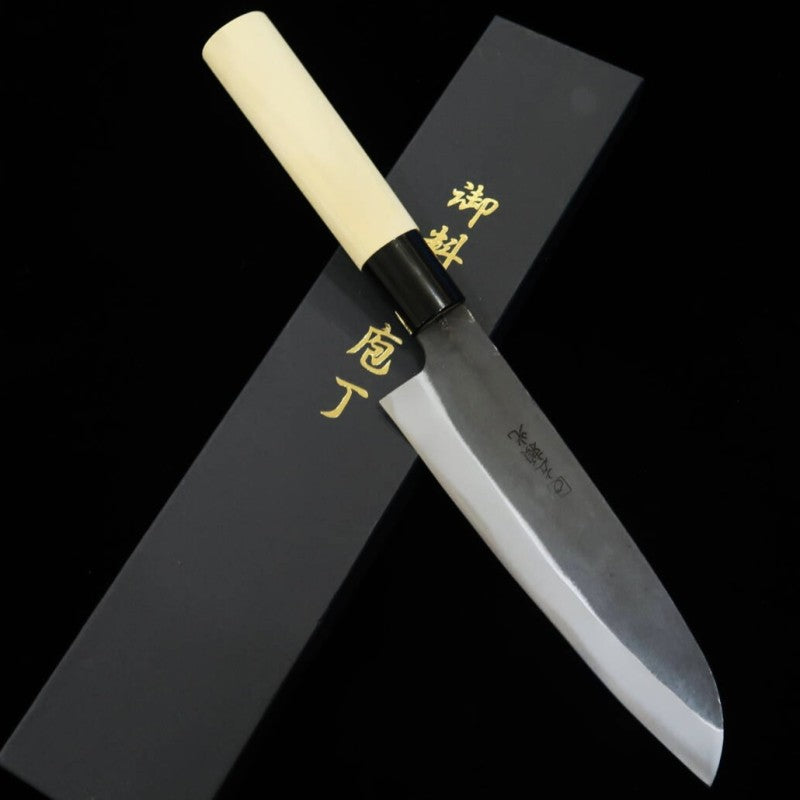 左頼光 HIDARI YORIMITSU 三徳 SK材 黒打ち 朴柄 （165mm）