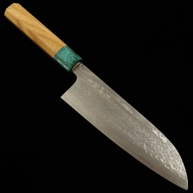 STYLE-K KUROSAKI Makoto - Kodama - Santoku VG10W Damas Manche en Keyaki (170 mm)