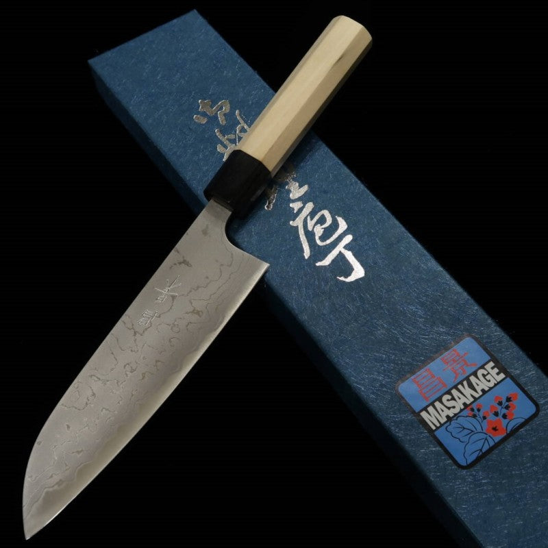 昌景MASAKAGE 霜 三徳 白紙二号 ダマスカス (170mm)