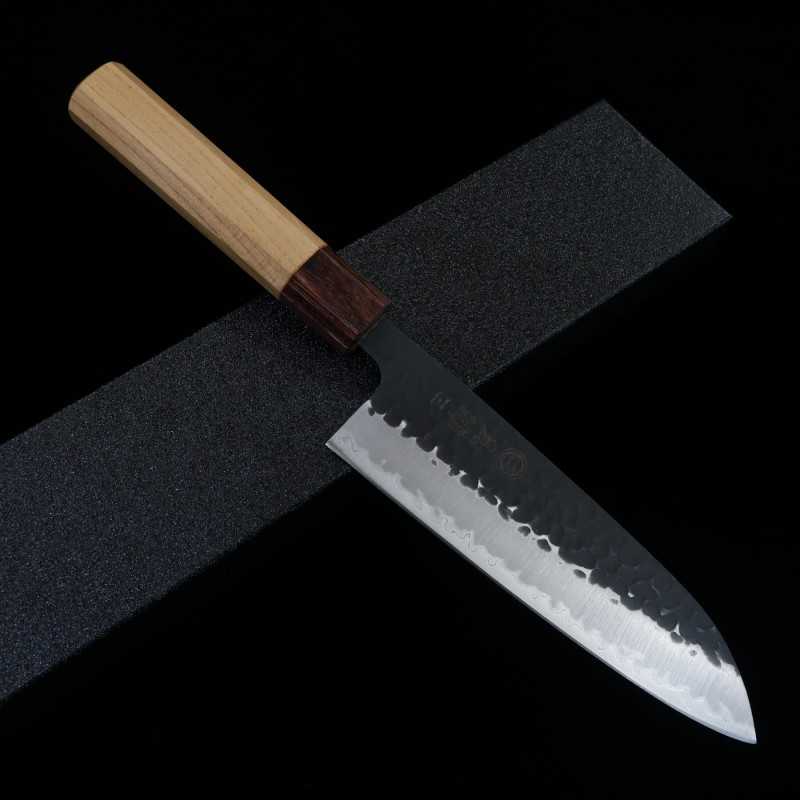 Santoku MIURA Aogami Super cabo octogonal Zelkova (165mm)