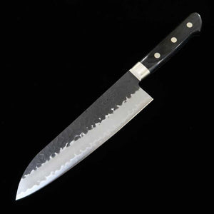 三浦 MIURA 青紙スーパー 鎚目黒打 三徳 黒合板柄 (180mm)