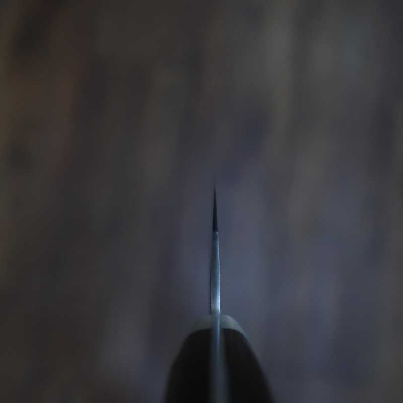 三浦 MIURA 青紙スーパー 鎚目黒打 三徳 黒合板柄 (180mm)