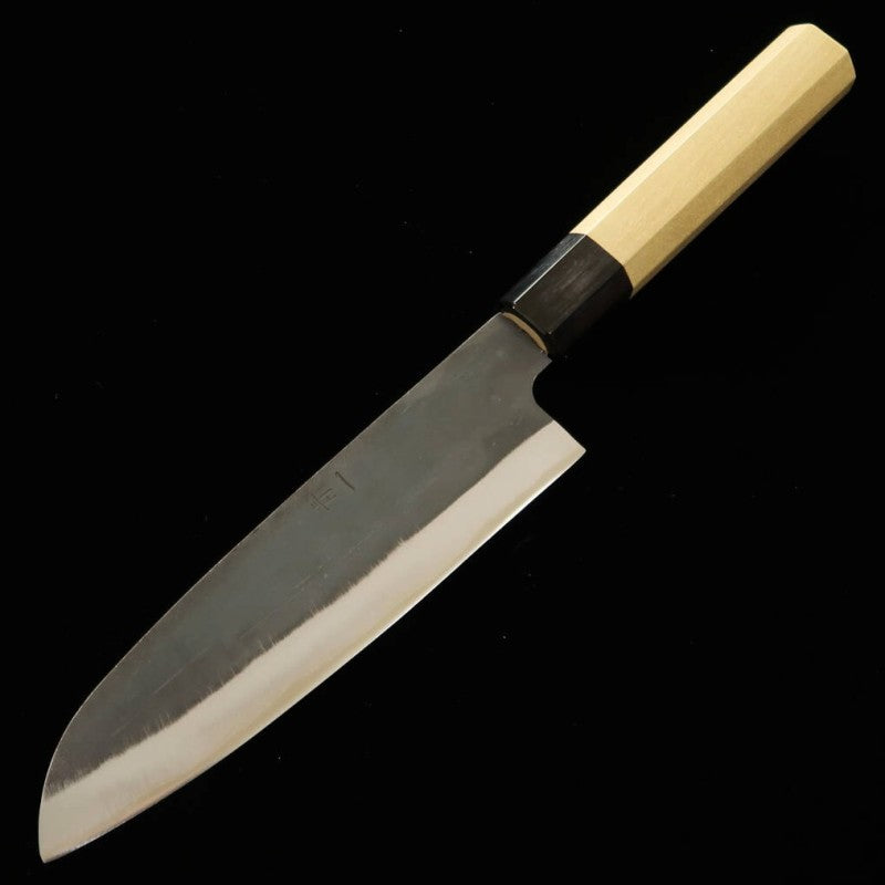 三浦 MIURA 三徳 青紙一号 ステンクラッド 黒打ち 朴水牛柄 (165mm)