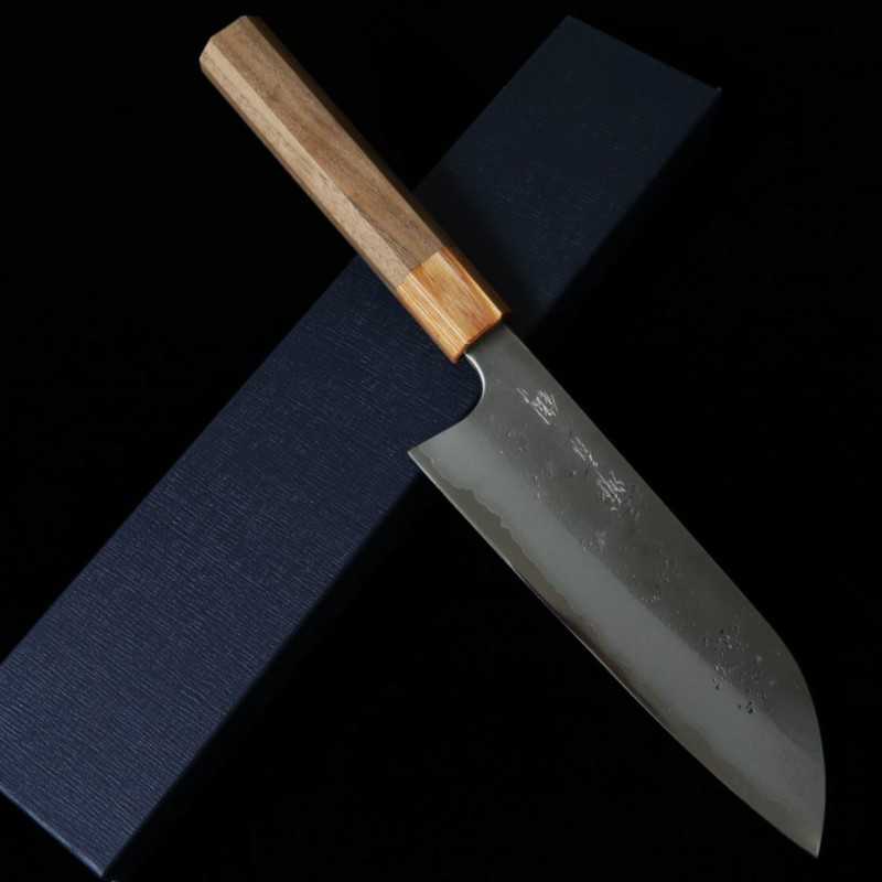 三浦 MIURA 青紙二号 梨地 三徳 ウォルナット八角柄 (165mm)