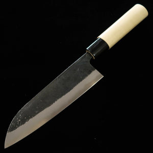MIURA Santoku Matsukaze Aogami No.2 Black finish Oak handle (165mm) 
