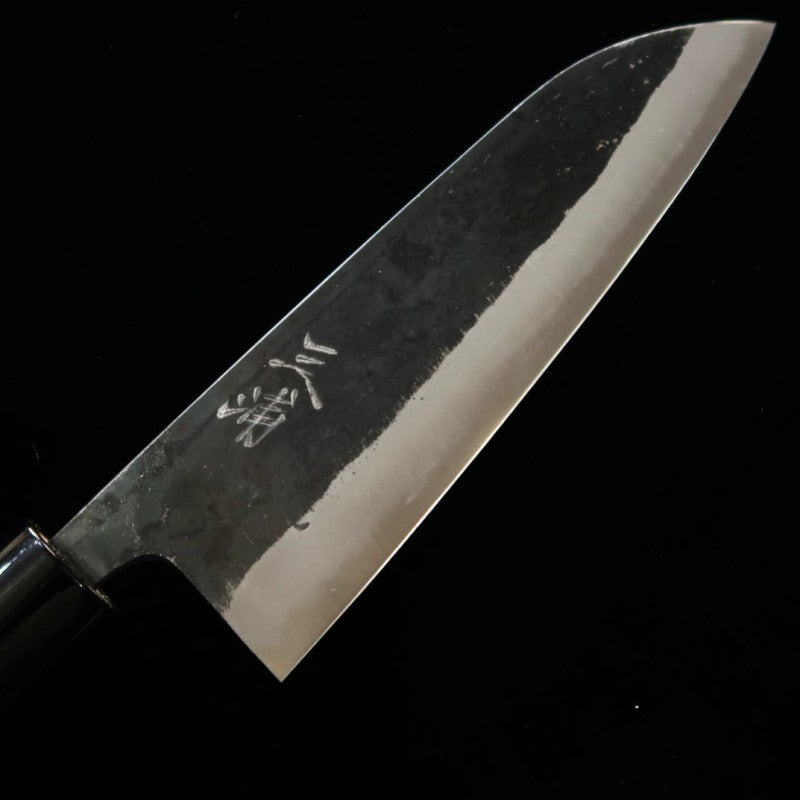 MIURA Santoku Matsukaze Aogami No.2 Black finish Oak handle (165mm) 