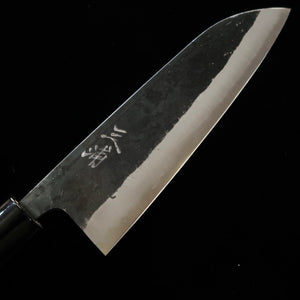 MIURA Santoku Matsukaze Aogami No.2 Black finish Oak handle (165mm) 