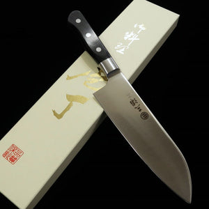 MIURA Santoku Acero molibdeno Mango laminado negro (170 mm)