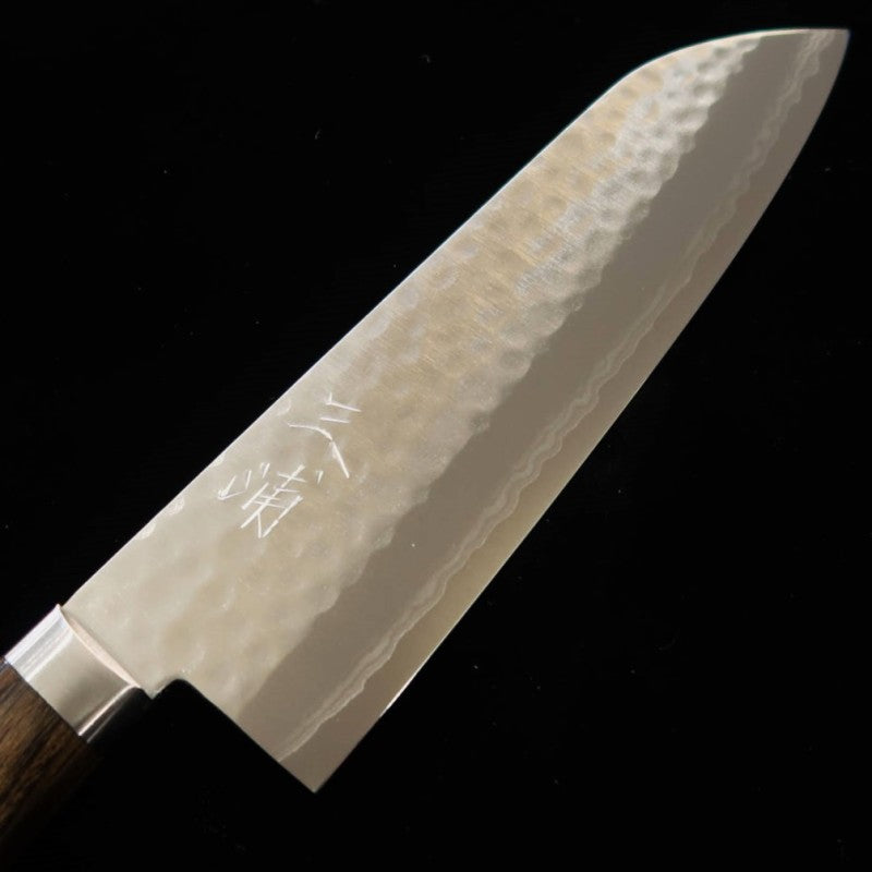 三浦 MIURA 三徳 刻流 VG10 鎚目 ダマスカス ブラウンアッシュ柄 （170mm）