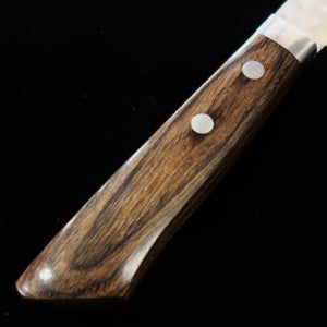 三浦 MIURA 三徳 刻流 VG10 鎚目 ダマスカス ブラウンアッシュ柄 （170mm）