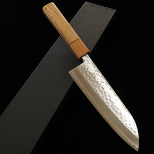 Miura MIURA Santoku Samidare V1 martillado, mango de fresno teñido de sakura (170 mm)