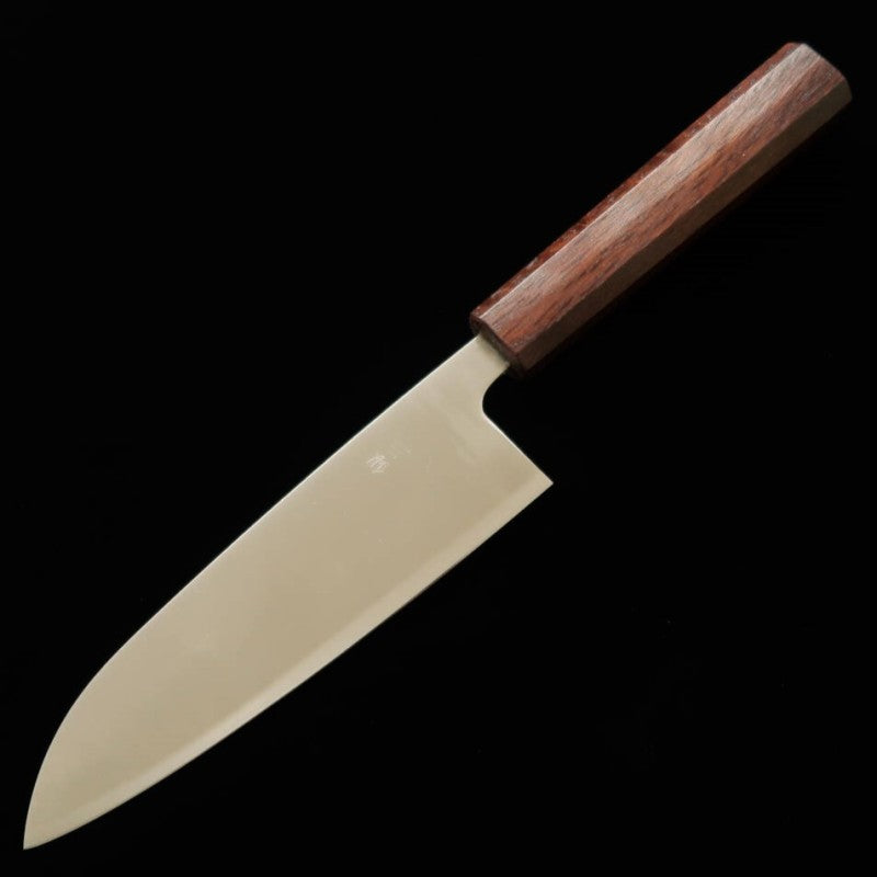 MIURA Miura santoku Gingami nº 3, acabado pulido, mango San-shi (morado brillante) (165 mm)