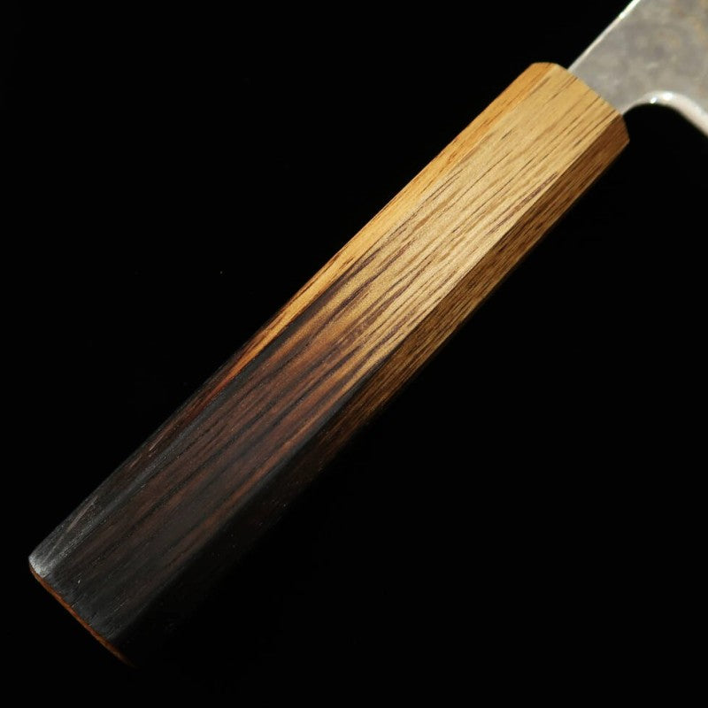 Miura, Santoku, acier Gin-3, damas blanc, martelé, manche laqué (165 mm).