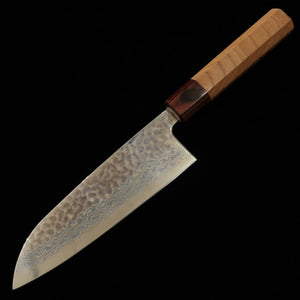 MIURA Santoku, acier Gin-san n°3, damas blanc martelé, manche en zelkova (165 mm)